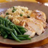 chicken and rice and vegetables