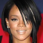 Bob haircut with headlights Rihanna