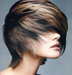 woman short hair with highlights