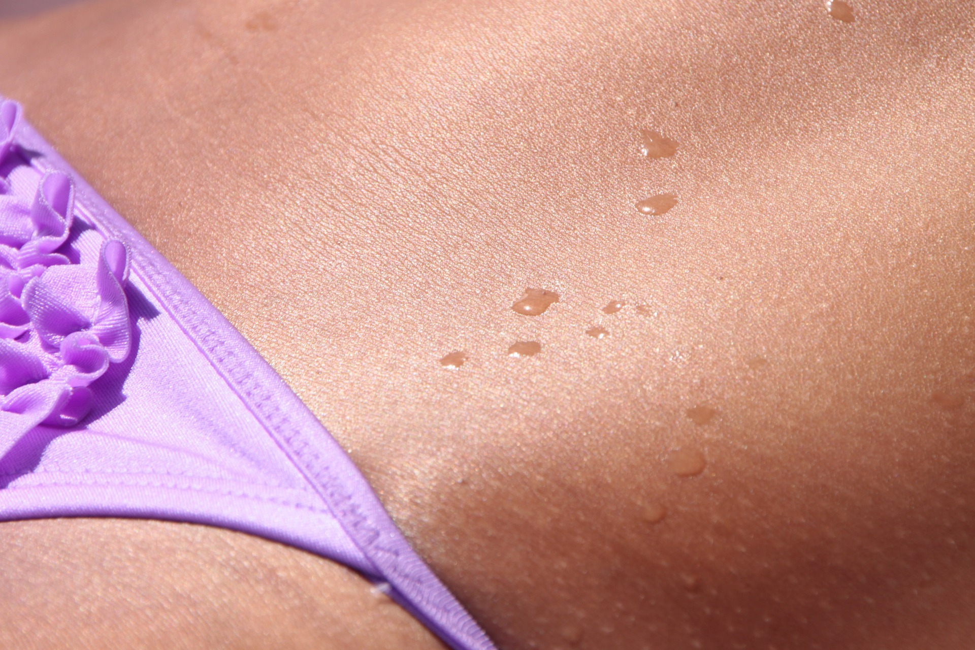 Focus on the skin at the beach