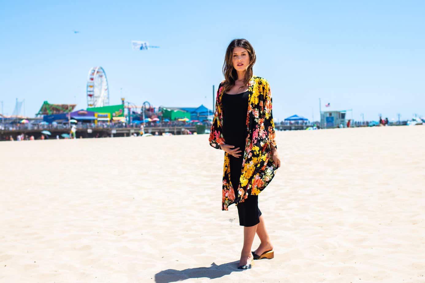 Pregnant at the beach